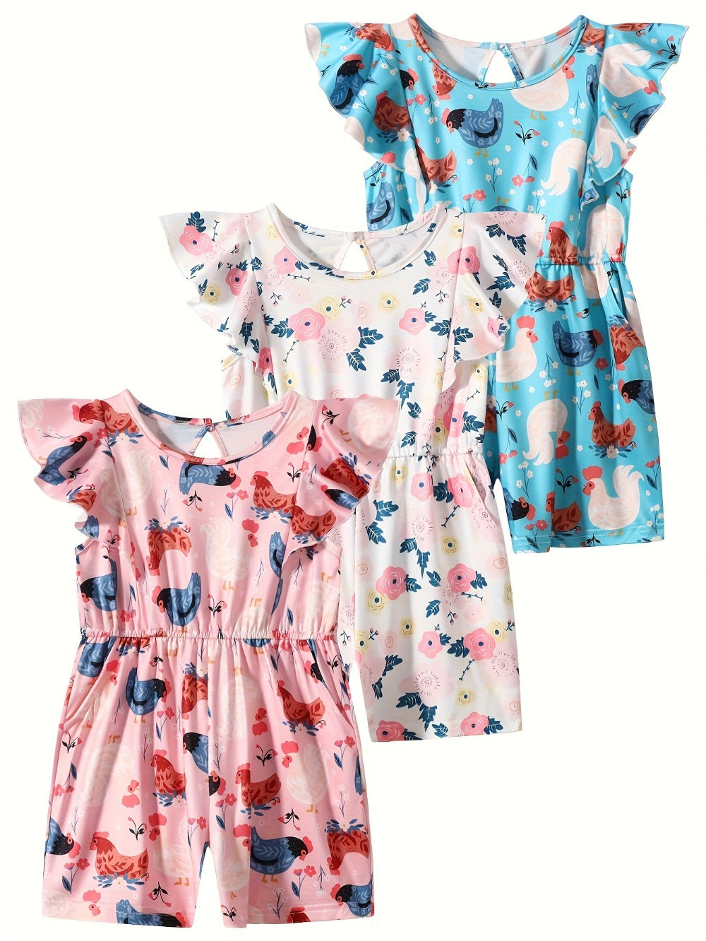 Girls' Mixed Casual Outfit Set - 3-Piece