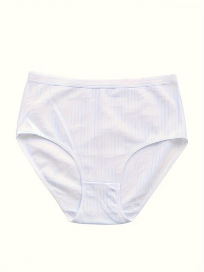 8pcs of Solid Seamless Ribbed Briefs, Easy And Comfortable Breathable Stretchy Underwear, Women'S Lingerie And Undergarments
