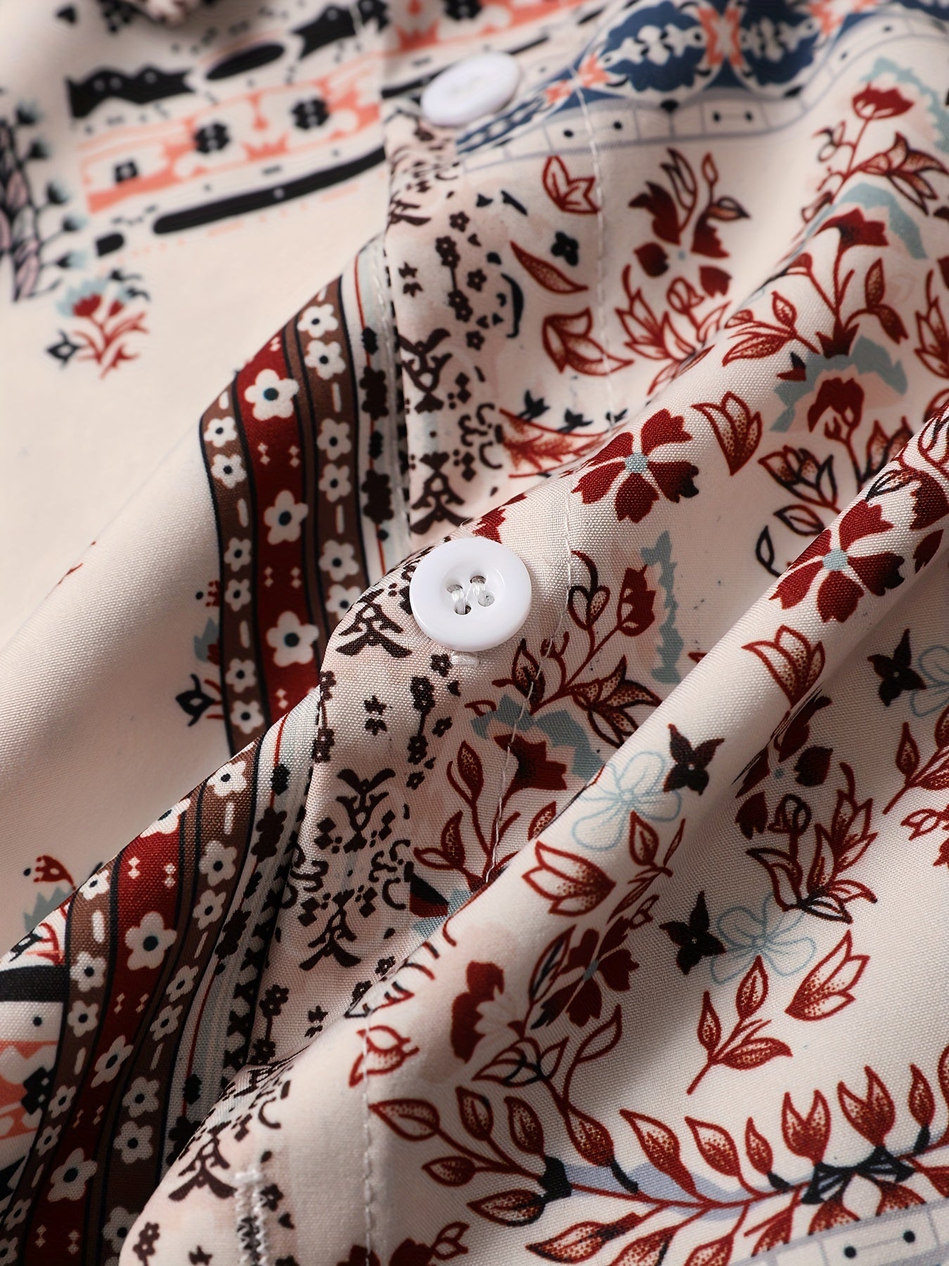 2pcs Men'S Summer Short Sleeve Button-Up Shirt and Pants Set - Light Blue Geometric Print, Casual Regular Fit with Drawstring Waist, Non-Stretch Fabric, Perfect for Casual Attire, Everyday Clothing | Geometric Print Shirt | Woven Fabric Shirt