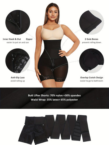 2-in-1 Women' Tummy Trimmer & Waist Trainer Shapewear Suitable for Tummy Control, Postpartum,, Body Shaper Bodysuit, Hand Washable, No Chest Pads, Medium Underwear for Gym, Casual Attire
