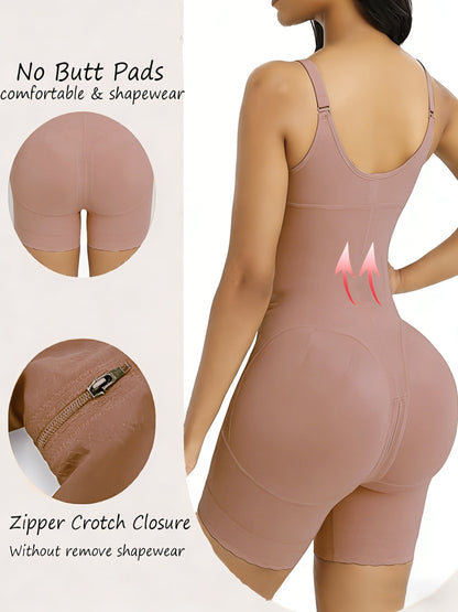 [Women'S Shaping Bodysuit] Women'S Full Body Shapewear Fajas Moldeadoras High Compression Waist Trainer Bodysuit | Tuck-in Waist And Lift Buttocks, Full-body Shaping Garment With Crotch Zipper Butt-lifting And Figure-enhancing Athletic Bodysuit