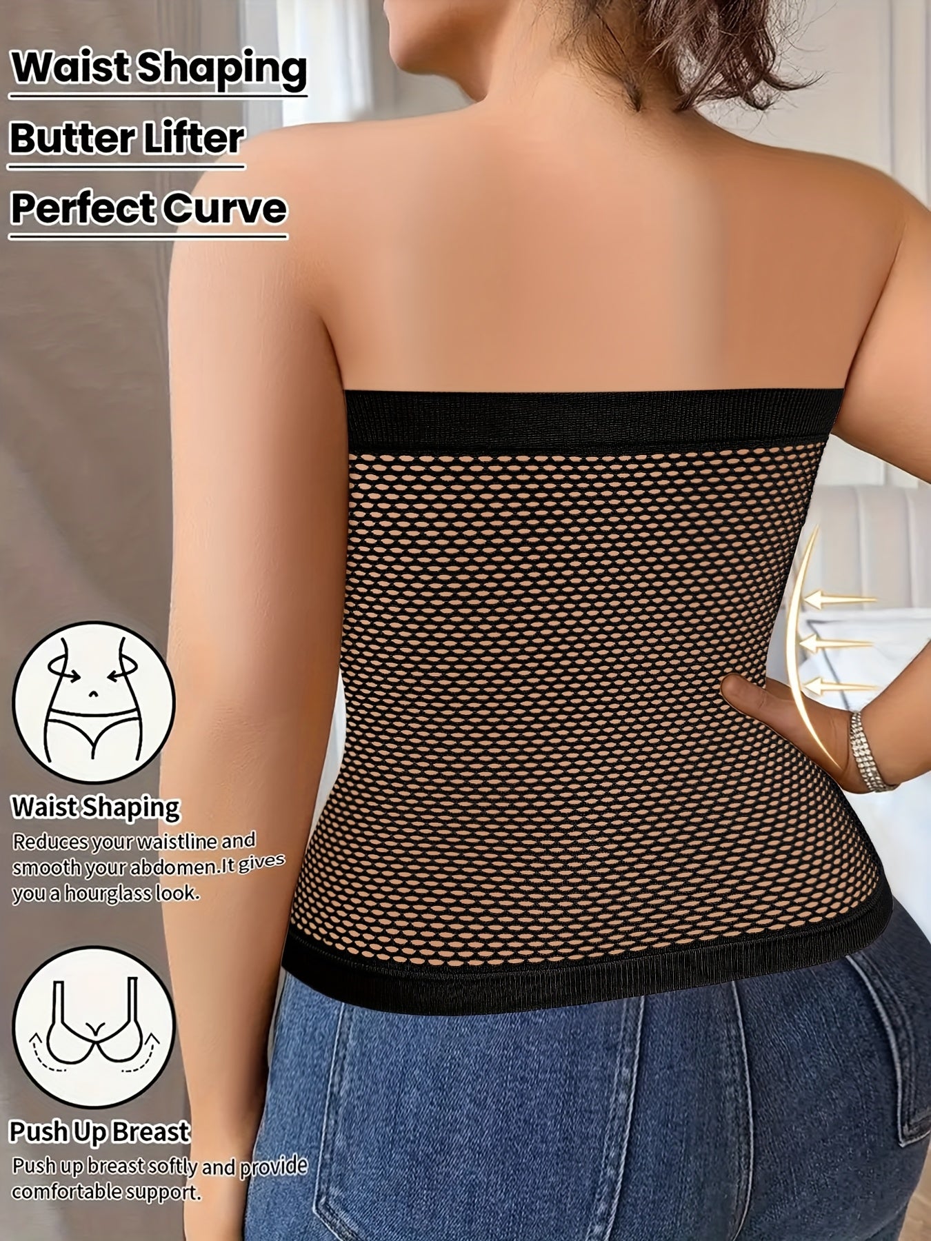 3-Pack Women'S Plus Size Waist Shaping Comfortable & Breathable Tube Top With Built-in Bra