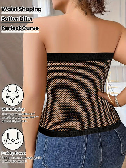 3-Pack Women'S Plus Size Waist Shaping Comfortable & Breathable Tube Top With Built-in Bra
