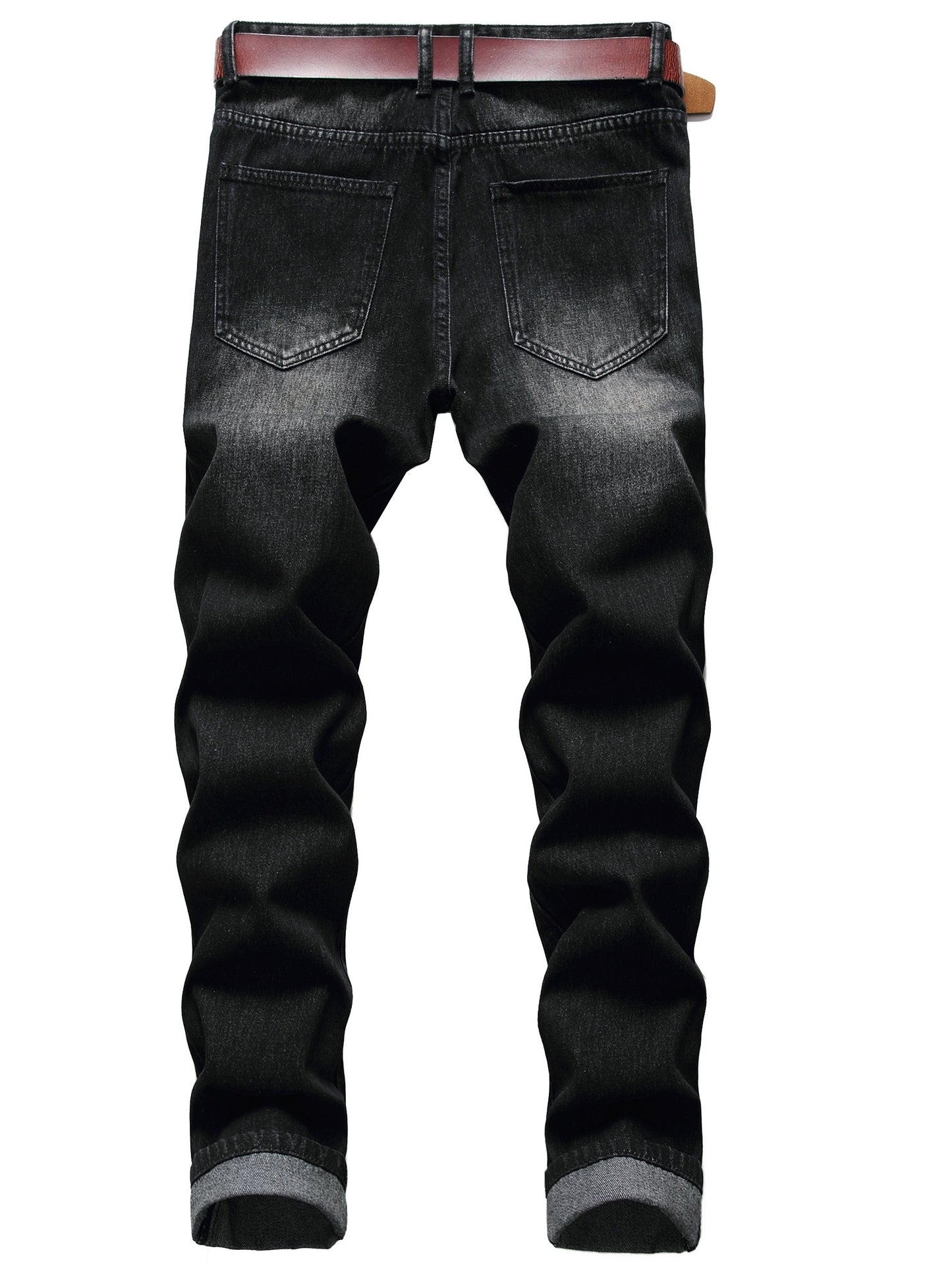 Casual Trend Jeans for Men in Black with a Slim Fit And Ripped Design