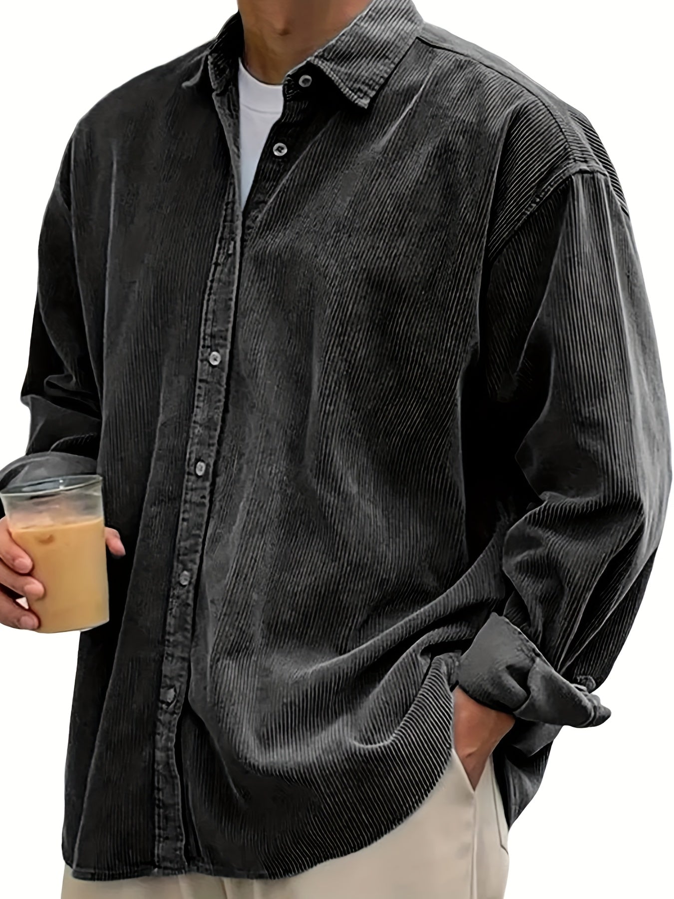 Men's Black Long-Sleeve Shirt - product view 9