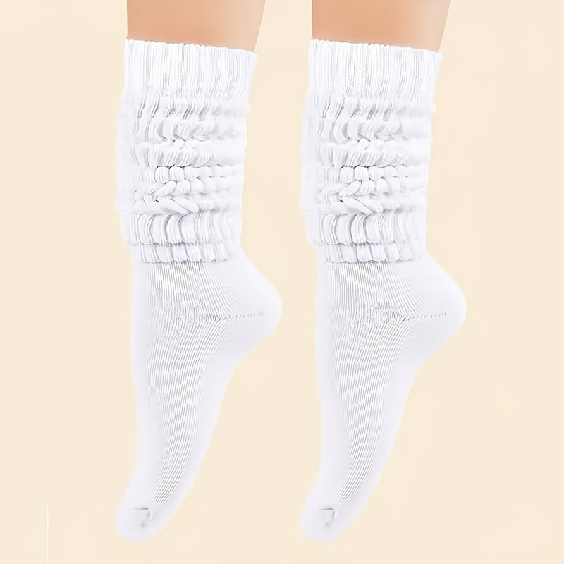 6 Pairs Of Women's Pile Socks, Long Leg Socks, Autumn And Winter, Warm And Comfortable, Soft And Casual High Leg Socks, Leg Covers