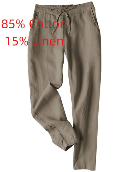 Women'S Summer Casual High-Waisted Drawstring Beach Pants