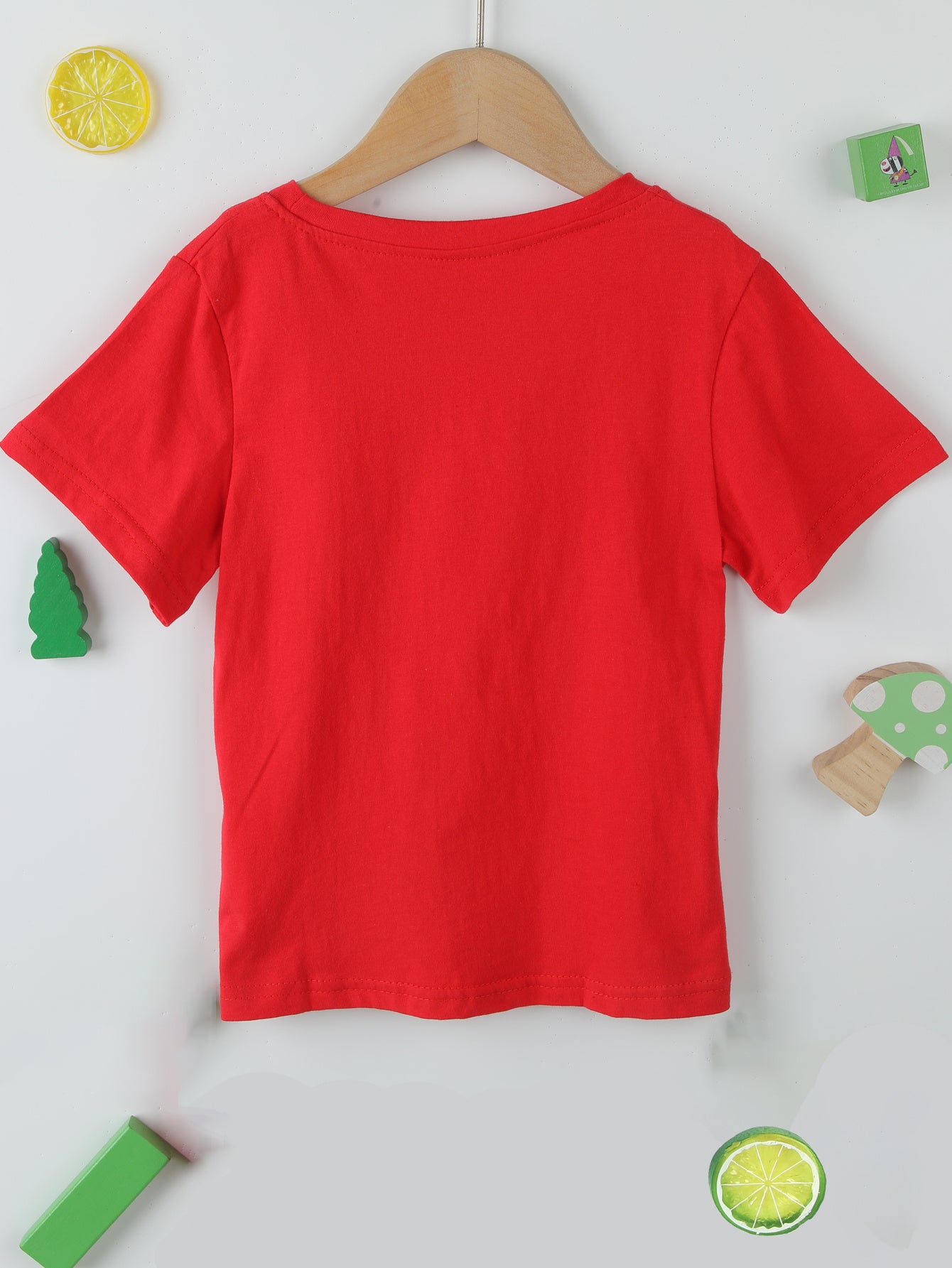 1pc Independence Day Summer 100% Cotton Fashion Boys' "ALL AMERICAN BOY" Cartoon Letter Printed Boys' Short Sleeved T-shirt