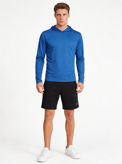 6-Pc Men'S Long-Sleeve Solid Color Hooded Comfort T-Shirt, Made of Soft And Breathable Fabric, Plus Size