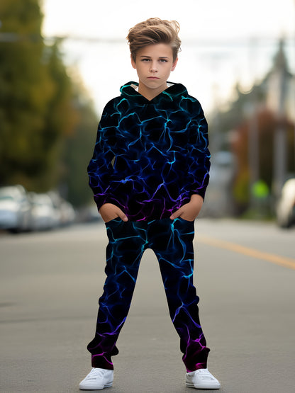 Random Sent .Boys 3D Print Hoodie Set Hoodie Pant Pocket Set, for Outdoor