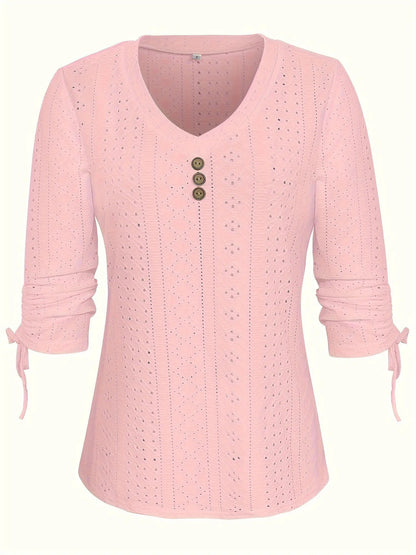 European and American Style Solid Color Jacquard Button Long Sleeve Shirt