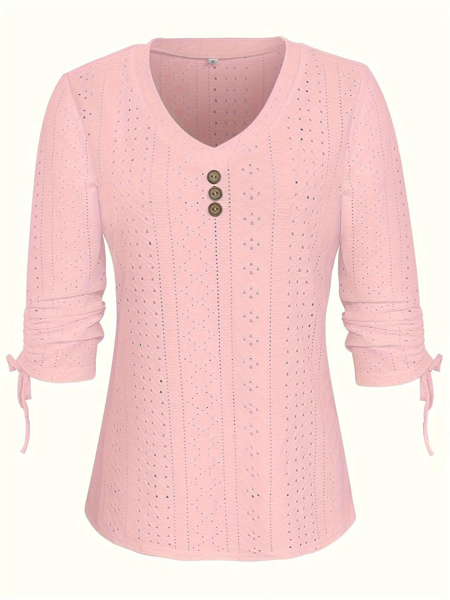European and American Style Solid Color Jacquard Button Long Sleeve Shirt