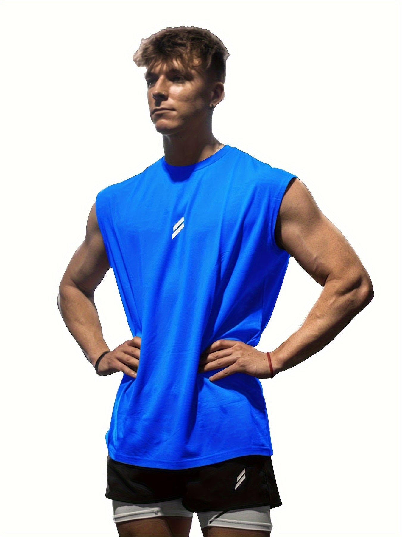 4pcs Crazy Muscle Men'S Sweating Quick Drying Tank Top Bird Eye Breathable Basketball Fitness Sports Leisure Men'S Boxer Men'S Slow Running Tank Top Men