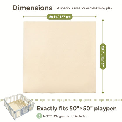 Baby Mat for Floor, Thick Soft Non-Toxic Vegan Leather Baby Play Mat, Waterproof Foam Play Mat, Padded Play Mat for Baby, 50X50 Playpen Mat, Infant Playmat for Baby Girls And Boys, Foam Play Mat, Padded Play Mat for Baby And Kids