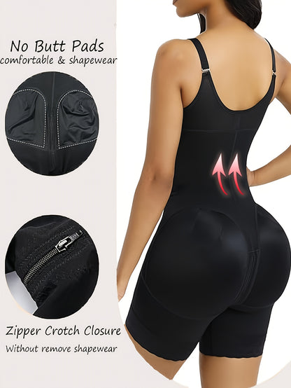 [Women'S Shaping Bodysuit] Women'S Full Body Shapewear Fajas Moldeadoras High Compression Waist Trainer Bodysuit | Tuck-in Waist And Lift Buttocks, Full-body Shaping Garment With Crotch Zipper Butt-lifting And Figure-enhancing Athletic Bodysuit