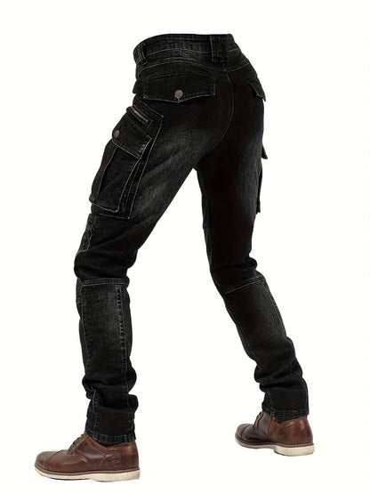 Men's Straight Leg Jeans - Vintage Wash Clean Finish Streetwear