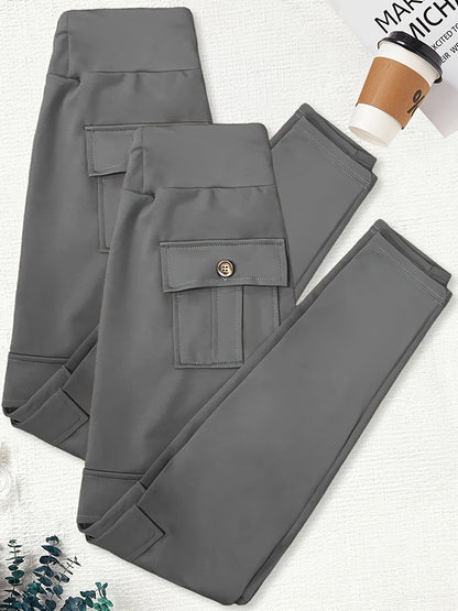 High-elastic Tight Nine-inch Pants, Hip-lifting Fitness Pants, High-waisted And Belt-cinching Yoga Pants With Pockets, Outdoor Running Sports Pants