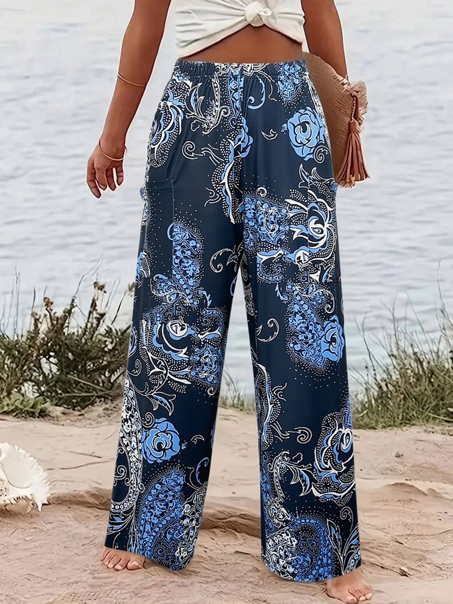 Women'S Summer New Casual Small Floral Patchwork Cute Women'S Loose Long Pants
