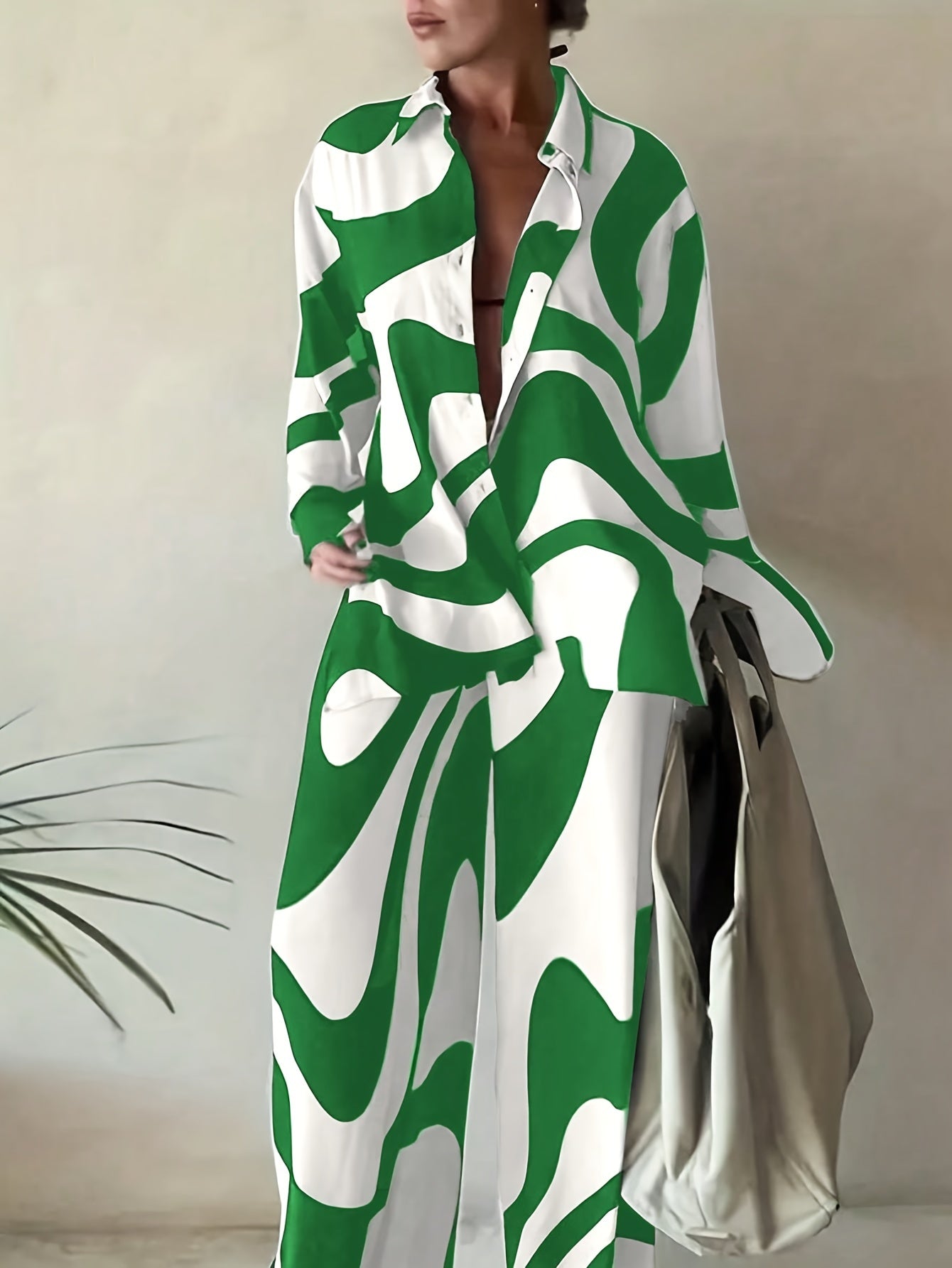 2pcs Women's Casual Lapel Button Pantsuit - Zebra Print, Smooth Polyester Fabric, 210g/m² & 220g/m² - Spring, Summer & Autumn Essentials | Machine Washable | No Lining Design | Slight Stretch