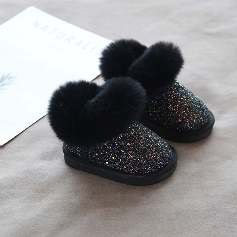 Children's And Thickened Snow Boots, Baby Girls' High Quality And Anti-slip Learning Shoes, Boys' Fur Integrated Winter Boots, Winter