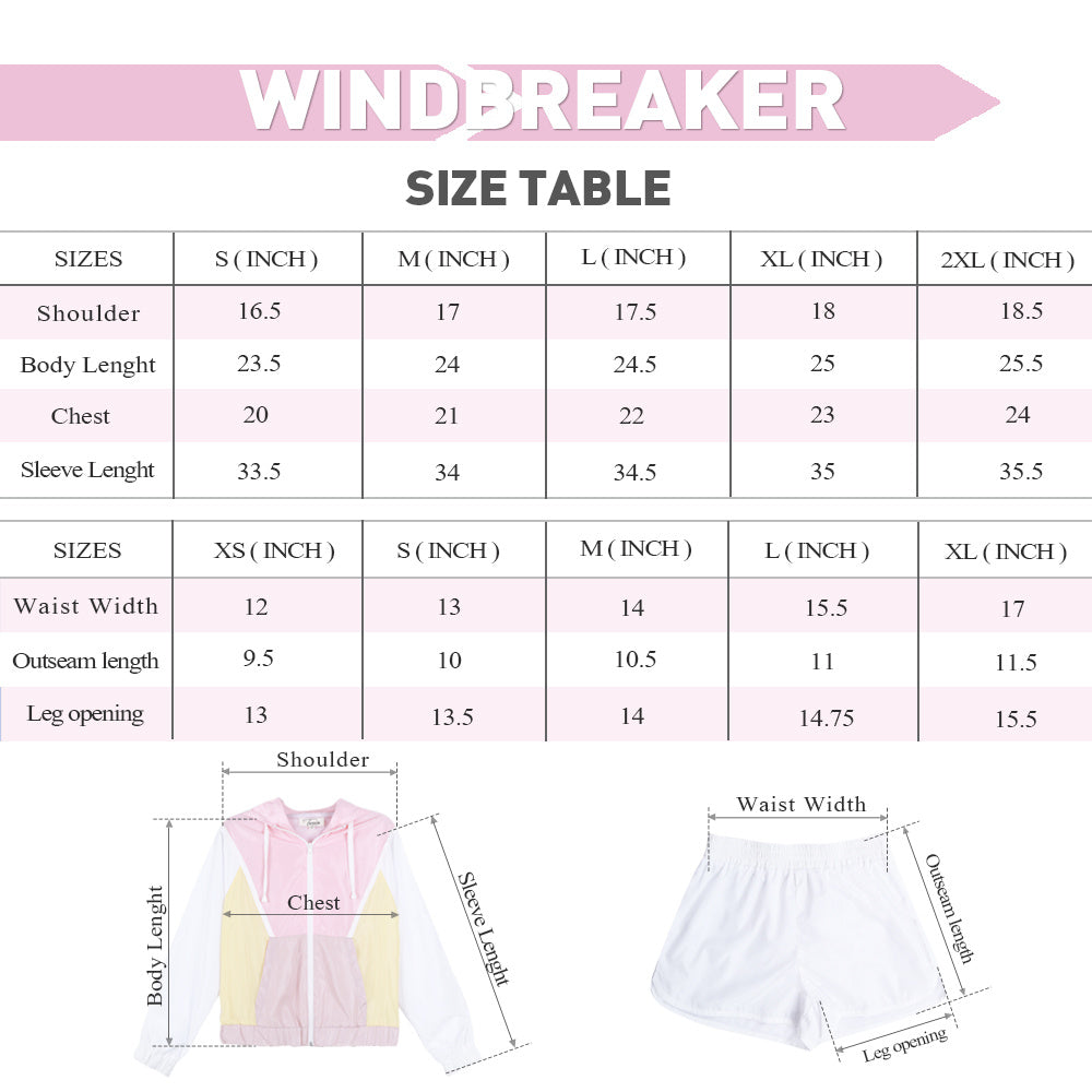 Women's 80s 90s Tracksuit 2 Piece Long Sleeve Outfits Retro Windbreaker Sport Set, Pink Yellow & White Patchwork Zip Elastic Waist Sportswear for Active Lifestyle