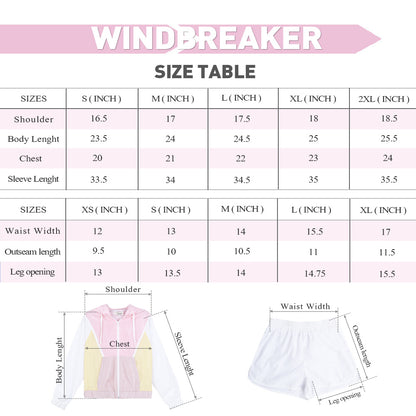 Women's 80s 90s Tracksuit 2 Piece Long Sleeve Outfits Retro Windbreaker Sport Set, Pink Yellow & White Patchwork Zip Elastic Waist Sportswear for Active Lifestyle