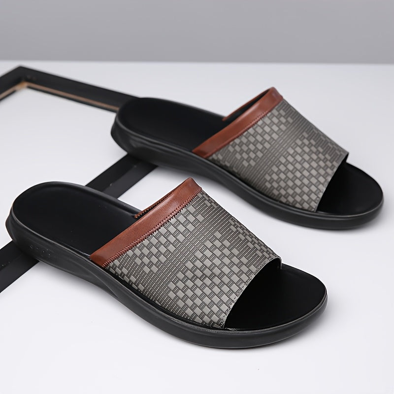 Men's Summer & Year-Round Lightweight Breathable Slippers - Indoor/Outdoor Non-Slip Shower Sandals with Sole & Upper - All-Terrain Casual House for Bathroom,, - Comfortable Slip-On Design