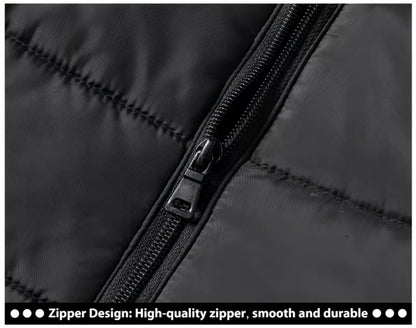 Men's Stand Collar Zip Vest - Zipper Pockets and Warm Layering