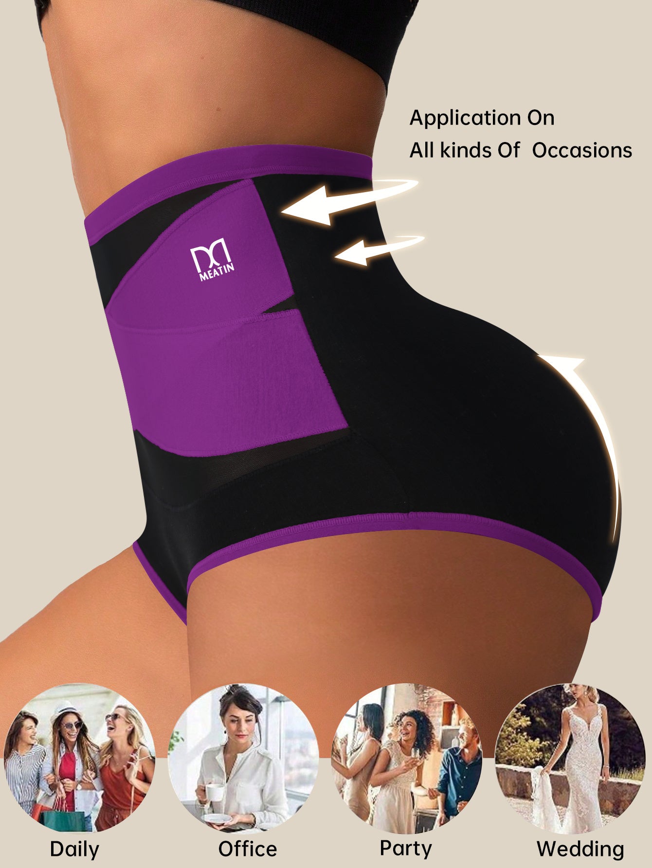 Women's Mixed Color High-Waist Shorts - product view 8