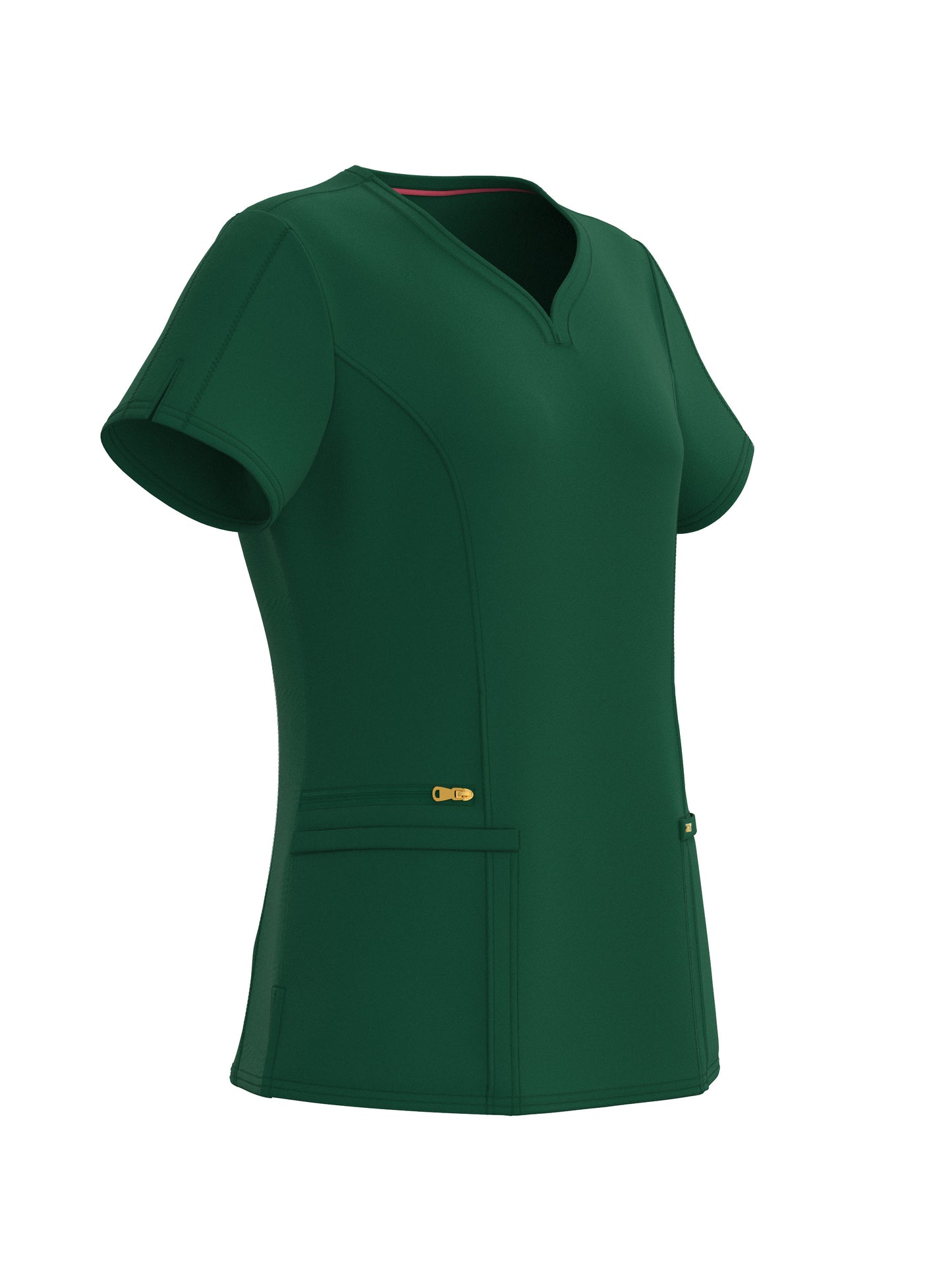 PandaFlex modern neck in Four-Way Stretch Fashion Scrubs Set V-Neck Short Sleeve Scrub Top & Straight Leg Cargo Pants for Nurses with zipper pockets 3372