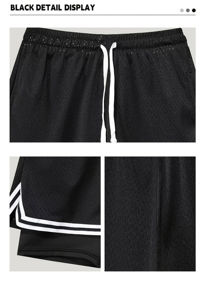 1pc Of Sports Basketball Shorts, Loose And Comfortable, Sweat Wicking And Breathable, Outdoor Running Lined with Stretch Cloth Quick-drying Training Pants