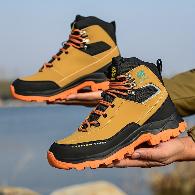 Men's Work Safety Boots - High Top Design, Steel Toe Protection - Anti Smash, Anti Puncture, Anti Slip And Wear-resistant Rubber Sole - Suitable for Construction | Factory | Daily - Warehouse Shoes | Modern Work Shoes | Outdoor Laborers
