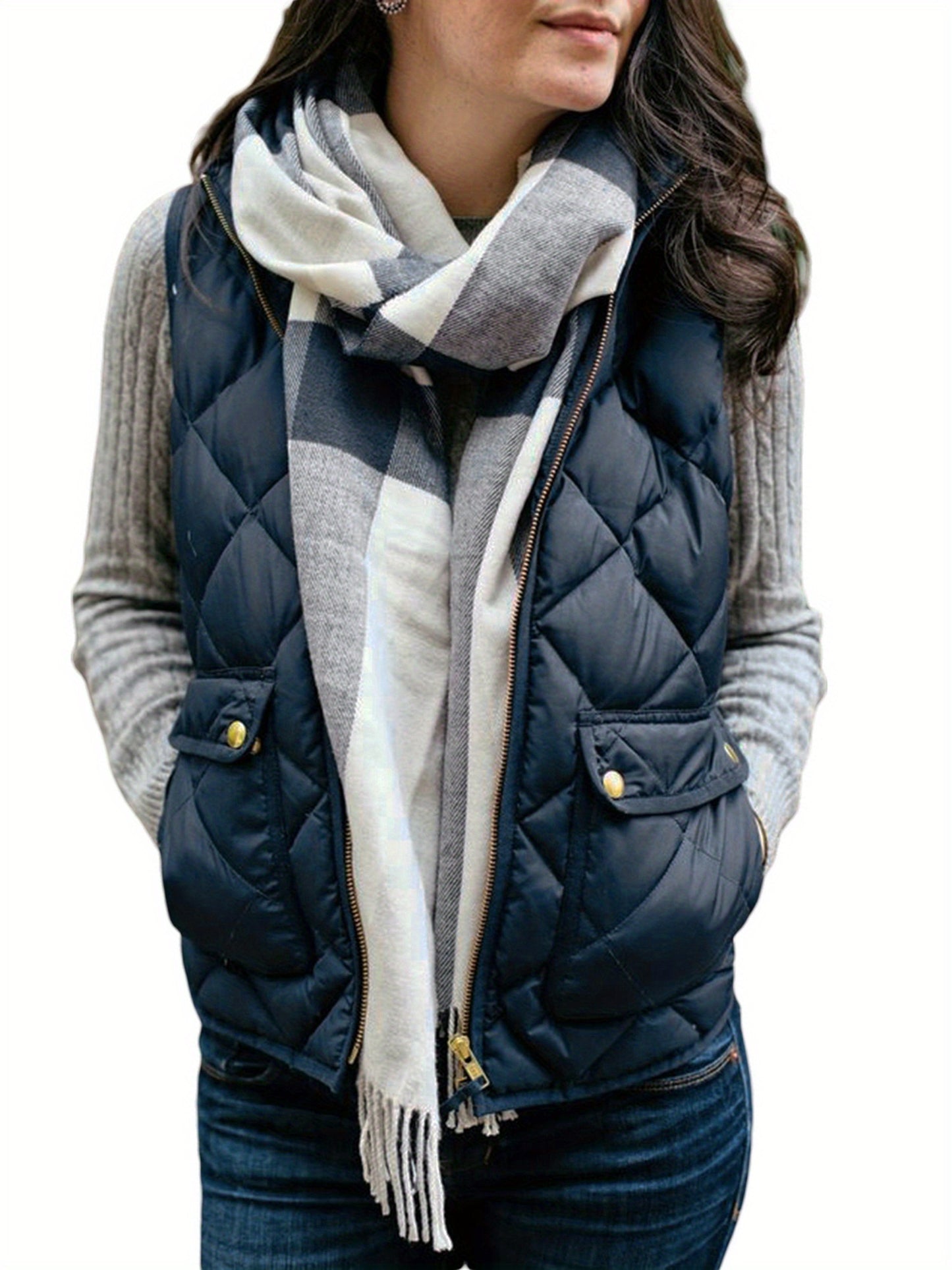 Womens Puffer Padded Vest Jacket Gilet Ladies Sleeveless Coat Winter Warm Snowsuit Jacket
