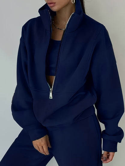 Women'S Two-Piece Set, Fleece Sweatshirt, Sporty Street Casual Fashion Set for Women
