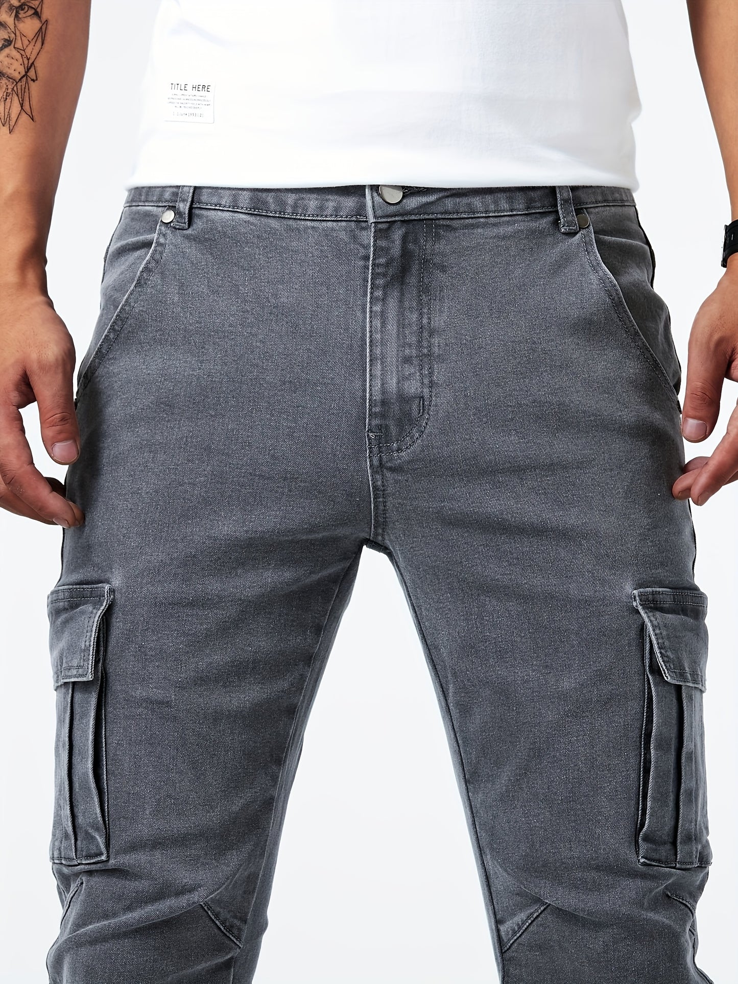 Classic Men'S Work Pants with Multiple Pockets And a Slim Fit