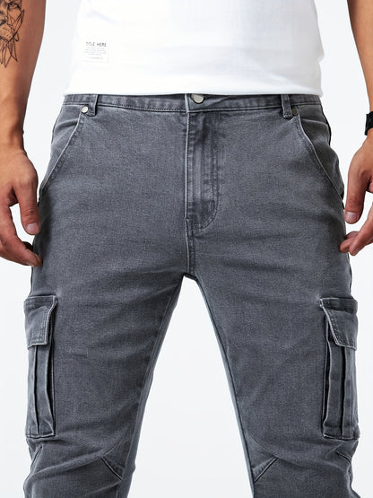 Classic Men'S Work Pants with Multiple Pockets And a Slim Fit