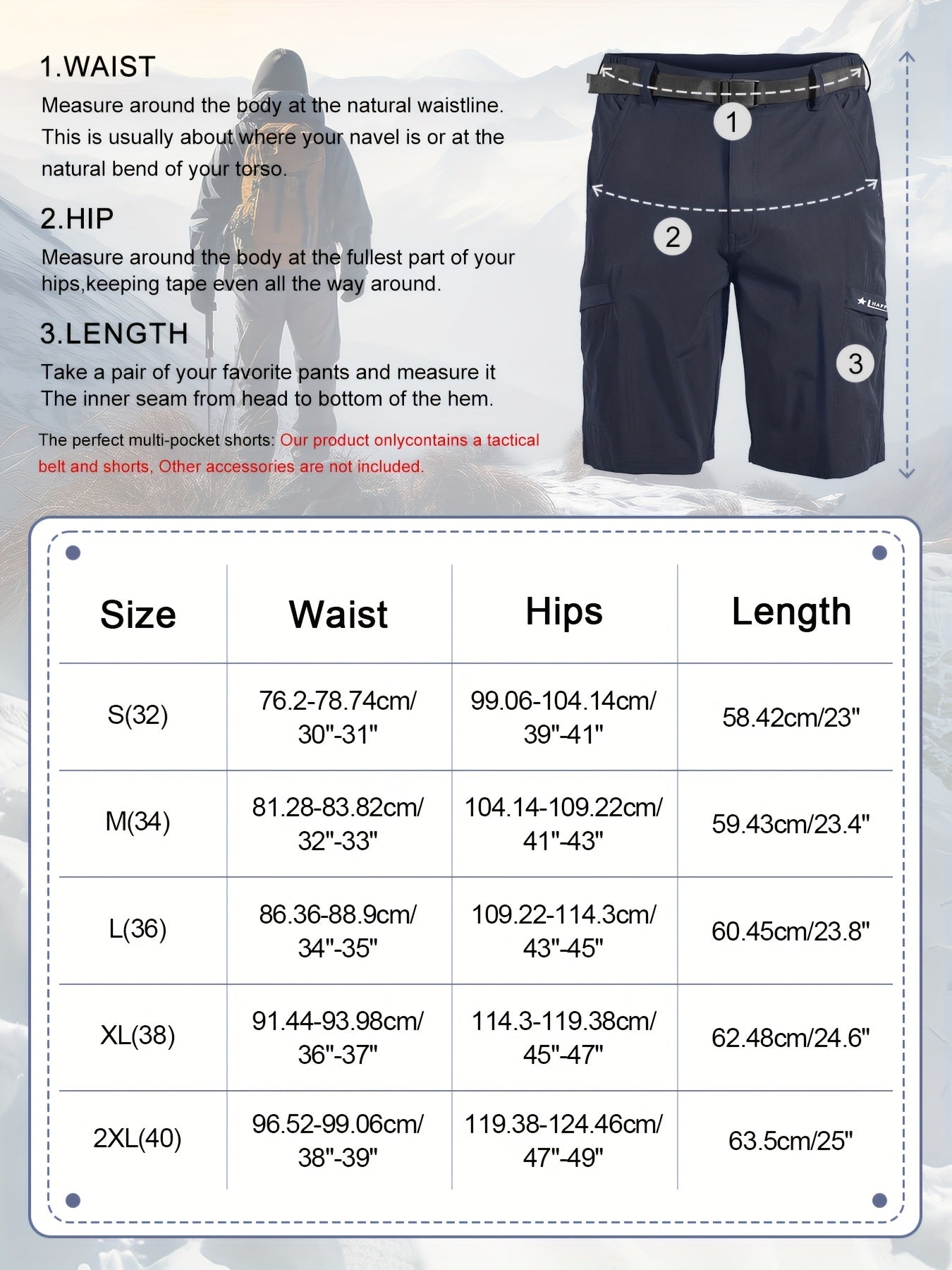 Men's Green+Blue+Khaki Cargo Shorts - product view 7