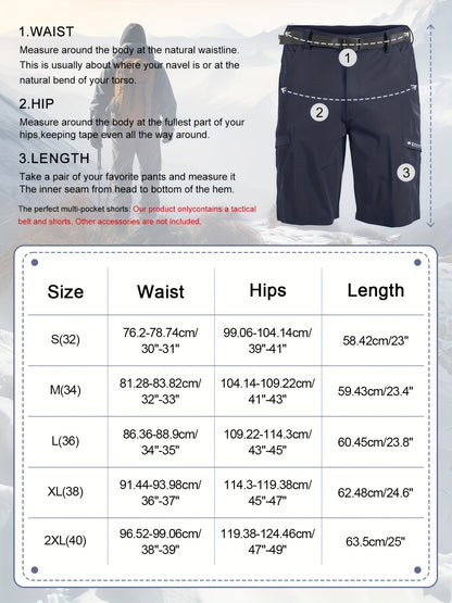 Men's Green+Blue+Khaki Cargo Shorts - product view 7