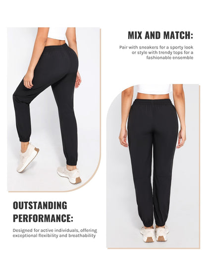 [Three Colors Available]1pc Womens Golf Pants Quick Dry Ultra Light Stretch Pockets Soft Workout Pants for Travel with Inside Drawstrings