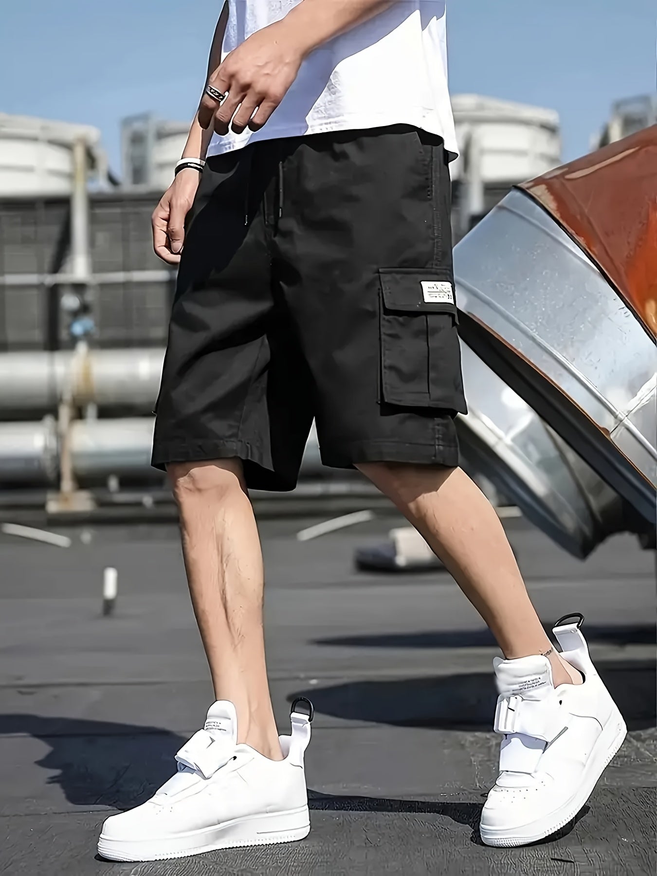 3pcs Set - Men'S Shorts, Casual Loose Shorts, Perfect Choice, Large Pocket Workwear Shorts, Summer Workwear Shorts Men'S Five Quarter Pants Ins Trendy Straight Leg Casual Five Quarter Shorts Couple Basketball Pants