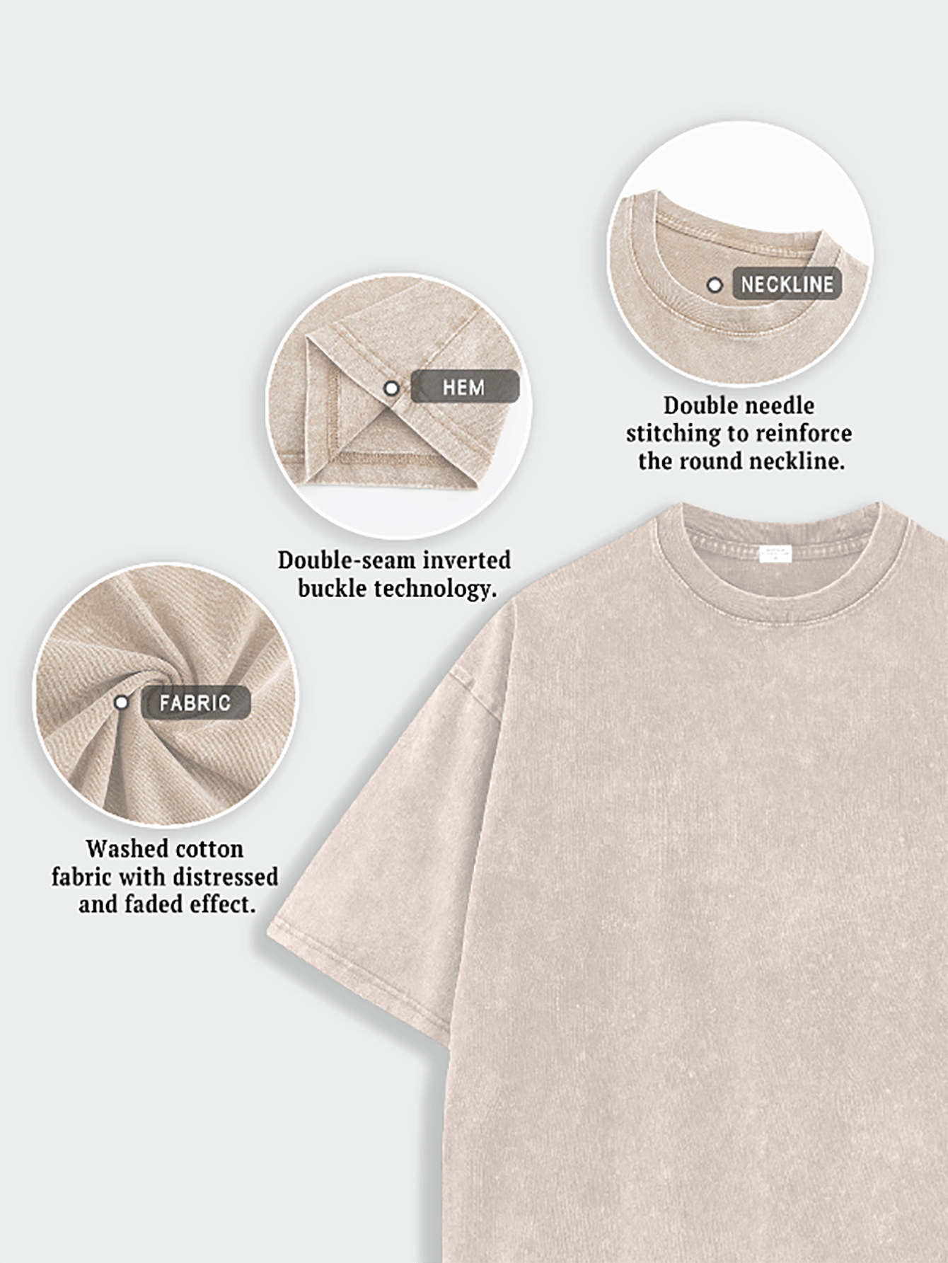 Men's Apricot Oversized Short-Sleeve T-Shirt - product view 18
