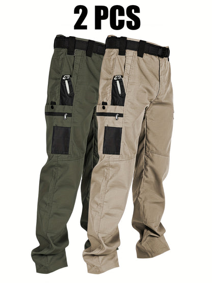 2Pack Men'S Utility Cargo Pants, Lightweight Tactical Workwear, Stretch Ripstop