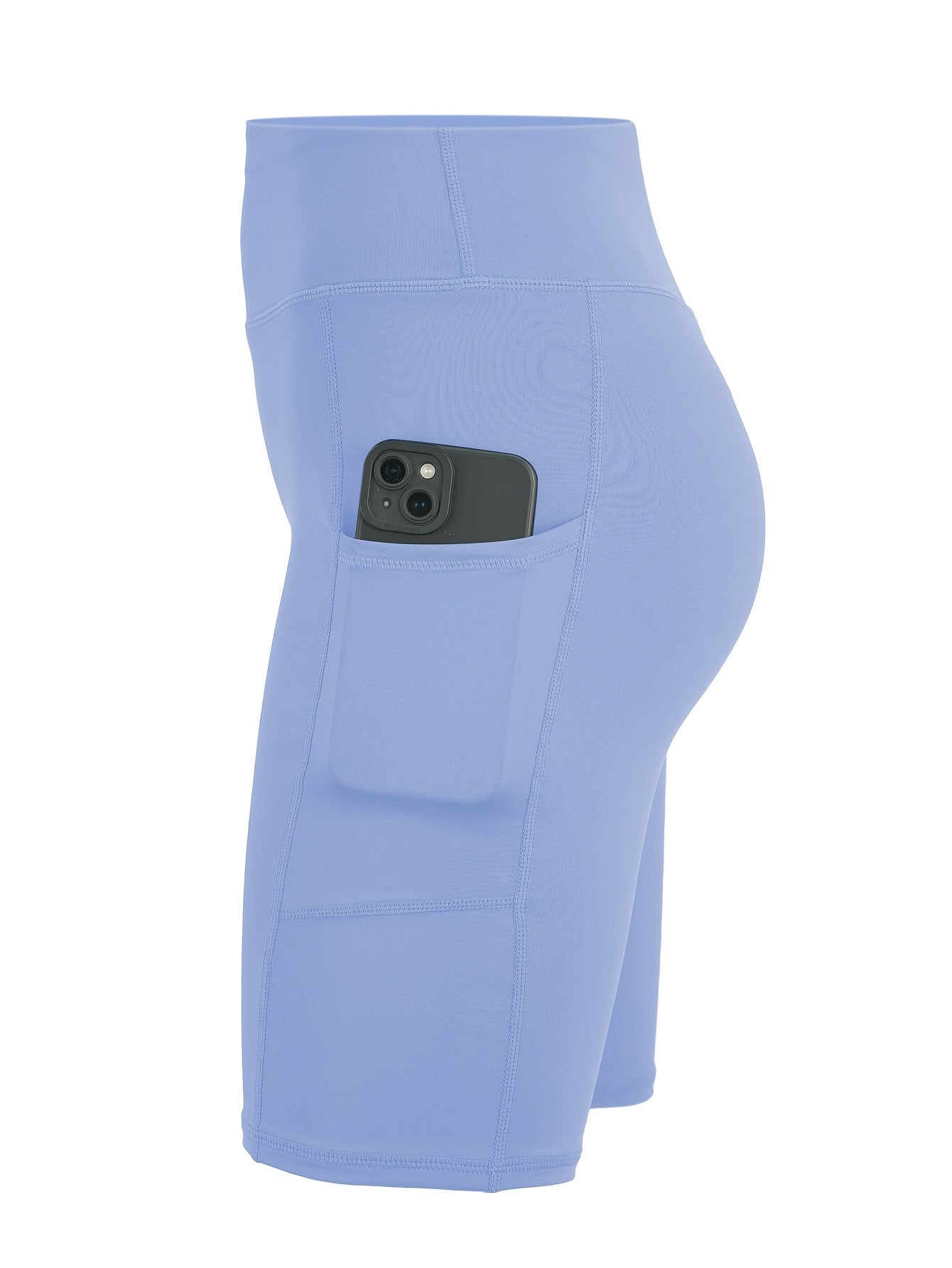 6-pack Large Size Sport Shorts For Women, Fashionable Casual Shorts, High-waist High-stretch Yoga Shorts, 5-inch Shorts With Phone Pocket
