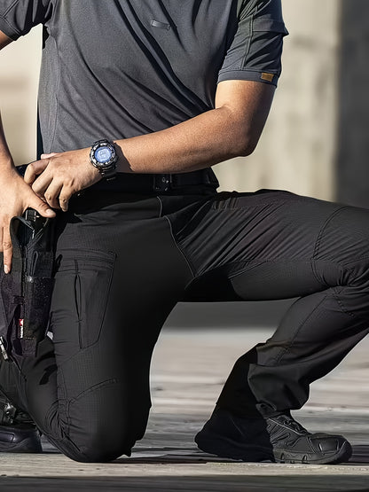 [Tactical Cargo Pants] Lightweight & Tear-ResistantMen's TacticalCargo Pants | (Waist Belt Included)Multi-Pocket Design, Loose Fit for Hiking, Camping, Construction | Elastic Fabric, Outdoor Sports & Casual Version