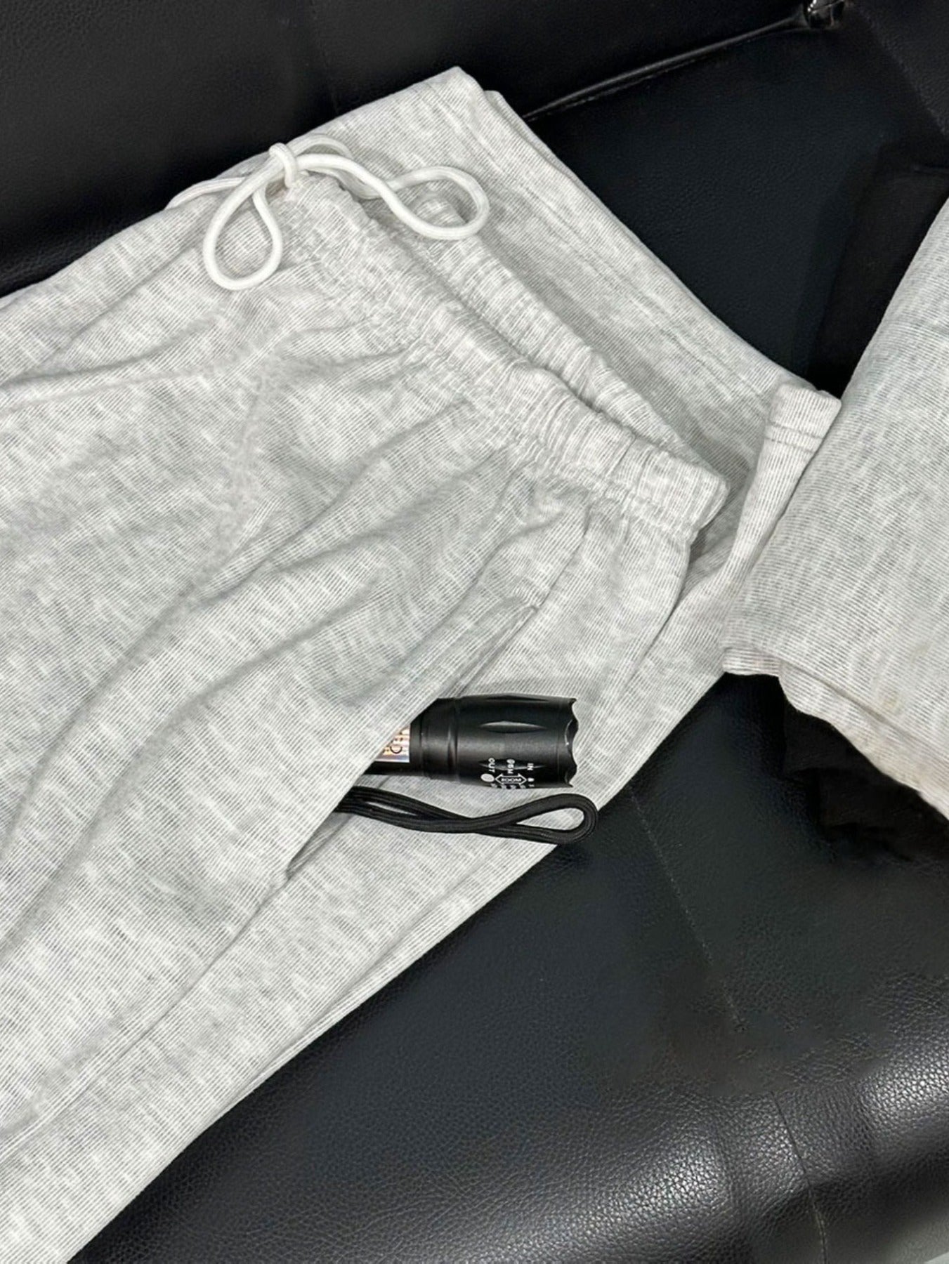 2pcs Women's Casual Wide-leg Pants with Elastic Waistband and Pockets - Elastic, Loose-fitting, Solid Color (black and Gray), Suitable for All Seasons, Comfortable Clothing | Loose Pants | Medium Elastic, Women's Jogging Pants/ Sweatpants/ Training