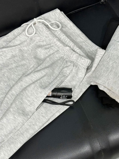 2pcs Women's Casual Wide-leg Pants with Elastic Waistband and Pockets - Elastic, Loose-fitting, Solid Color (black and Gray), Suitable for All Seasons, Comfortable Clothing | Loose Pants | Medium Elastic, Women's Jogging Pants/ Sweatpants/ Training
