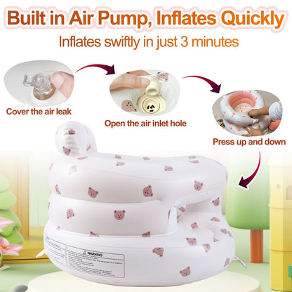 Baby Floor Seat - Portable Inflatable Built-In Air