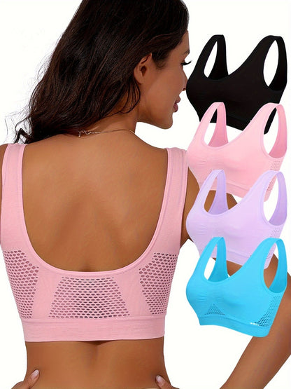 Women's Sports Bra - 4-Pack Unpadded, High Support