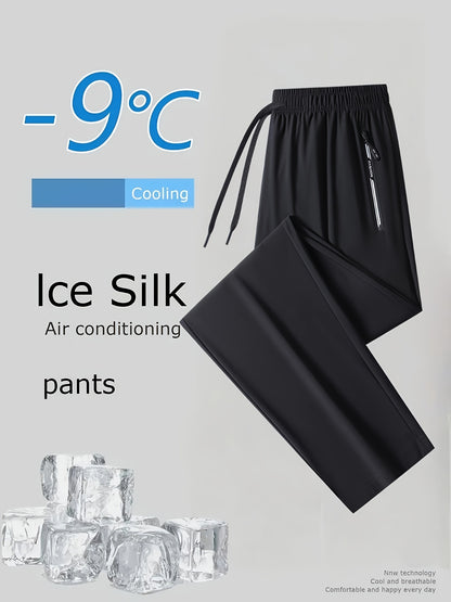Unisex Cool Casual Sports Pants - Letter Zipper Pockets, Elastic Waist, Quick-dry, Breathable, Straight-leg. For Daily Outdoor, Gym, Great Summer Gift, Best For Him/her, Ideal For Hot Summer, All-season Wear.