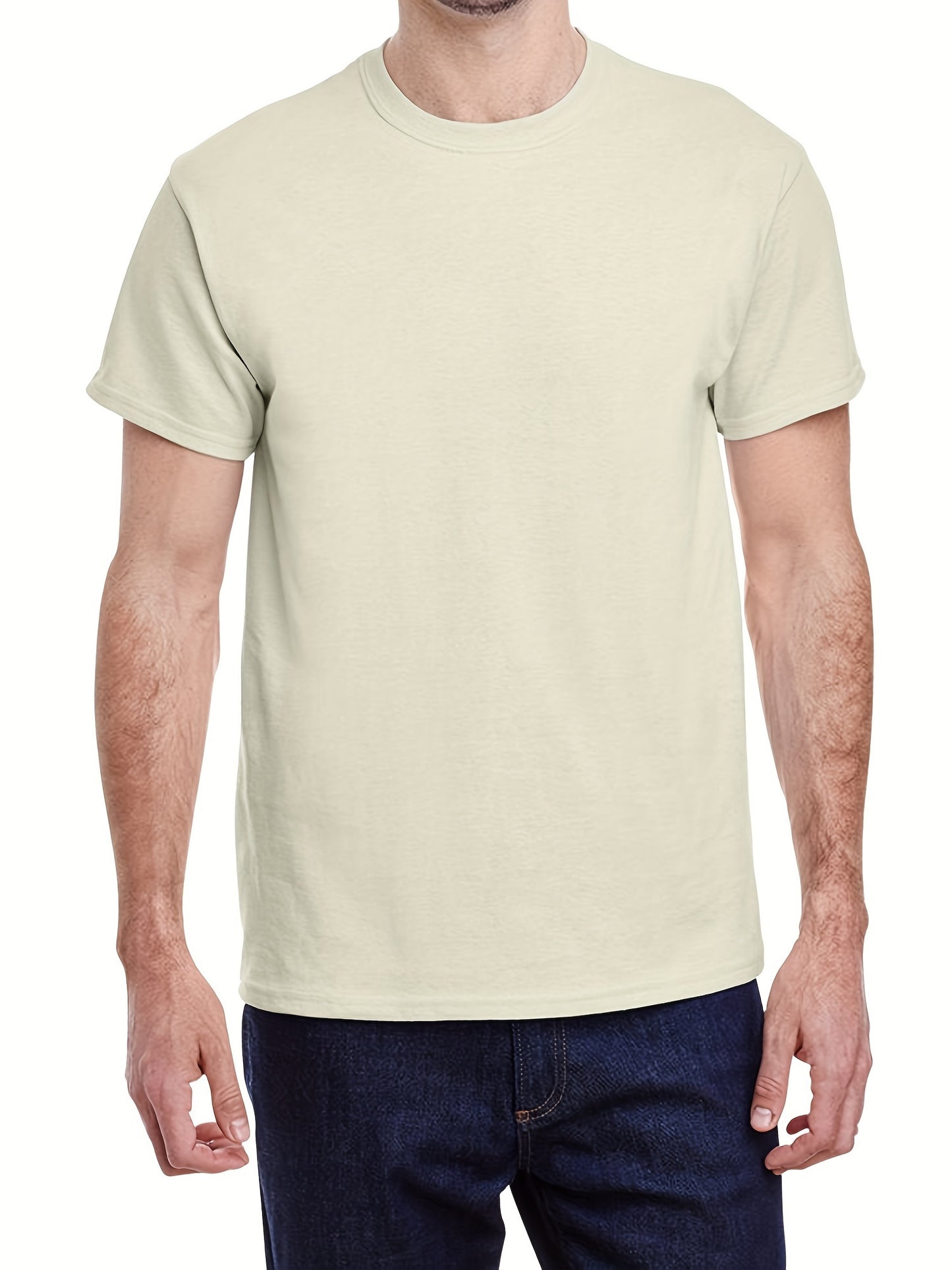 5pcs Men'S Fashion Sports T-Shirt, Summer Casual Stretch Crew Neck T-Shirt